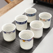 Mingfeng ceramic kung fu tea set honeycomb tea cup blue and white small tea cup small cup small water cup porcelain tea cup tea cup
