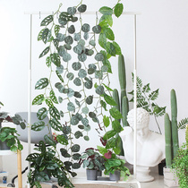 Simulation green planting vines rainforest plants Vine Ceiling Flowers Vine lobby Restaurant-like Room View Bag Air Conditioning Pipe Column