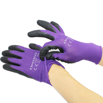 Horticultural labor protection gloves Stab-resistant non-slip planting flower fertilization weeding protective gloves Wear-resistant breathable Ding Qing latex gloves