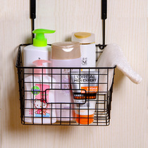 Japanese wrought iron storage basket kitchen non-perforated hanging basket storage basket bathroom toilet hanging shelf storage