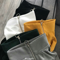 CCJE spring new zipper high collar sweater ins loose base shirt top thin section wild long-sleeved mens trend