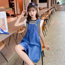 Summer dress of girls in the net red girl dress suit 2022 new 8 in summer girls dress 9 years old