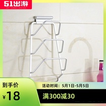 Punch-free pot cover rack kitchen shelf space aluminum pylon wall upgrade thickened with water tray pendant