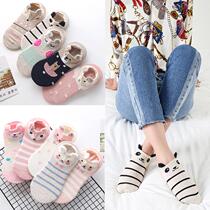 Japanese female Korean boat Socks cute little ears summer womens socks shallow invisible socks Japanese cotton socks girls short socks
