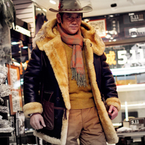 American alpha industrial ALPHA B-7 fur integrated large coat anti-chill warm leather clothing limited edition military fans