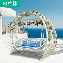 Outdoor Autumn Thousands Rattan Choreography Hanging Chair Patio Leisure Autumn Thousands Outdoor Villa Garden Exterior Pendulum Creative Artistic Autumn Kvine Chair