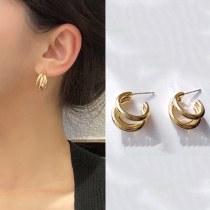 2021 New Tide earrings female temperament senior sense French Net red earrings ins Wind niche design earrings 20