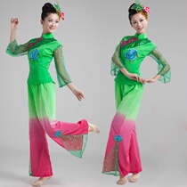 New 2020 Spring Summer Square Seedlings Songs Costumes Folk Modern Dance Performances of Womens Costume Fan Dance Performance Costumes