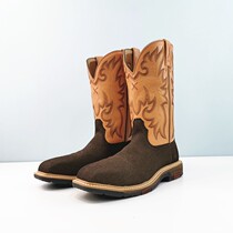 Large size cowhide European and American Cowboy boots Knight riding boots Versatile womens boots Motorcycle boots Sleeve boots Mid-barrel Western boots