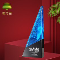 Symphony crystal trophy custom lettering creative color geometry new corporate event award souvenir production