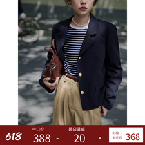 Beautiful emperors small sub-style retro gold buckle short and casual suit jacket woman early spring temperament 100 lap