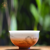 Changnan Kung Fu tea set Teacup Jingdezhen ceramic hand-painted single cup Personal character cup Large master tea cup tea bowl