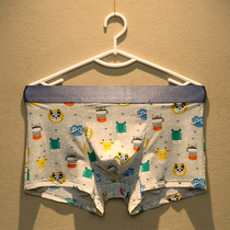 3 strips of Ice Silk mens underwear tradesmen summer cool ultra-thin breathable boxer sexy print U-convex boxer shorts