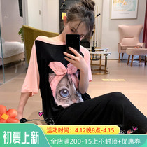 Japanese Gelato Cute Cat Momodale Sleeping Dress Lady Summer Loose Long thin section student Big code sweet and beautiful pyjamas