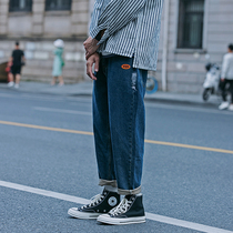 Furnace 2021 Spring and Autumn New washed solid color jeans mens trousers retro Joker loose casual straight pants