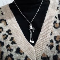 Chase Stars Unicorn Angels Necklace Long Pentacle Pentacle Pendant Lock Bones Chain Harbor Wind Street Hip Hop Retro Make Old