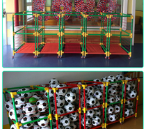 Kindergarten ball rack Sports equipment Football volleyball storage basket ball basket Basketball trolley mobile basketball frame