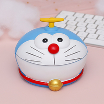 Blue Meow cartoon ashtray Office ins wind with cover creative personality trend Household living room anti-fly ash fashion