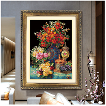 ABV Old Three Cross embroidered 2020 new products with precision printed full embroidered floral large vase flower troupe brocade huexpensive version