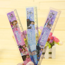 Plastic with wavy line ruler 15cm transparent measuring grid ruler cartoon primary school children stationery prizes