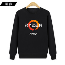 Autumn AMD RYZEN Ruilong LOGO printing casual round neck sweater long sleeve mens and womens couple base top