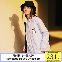 PSO Brand 19AW2 personality Japanese simple design original Tide Brand fake two stitching striped shirt