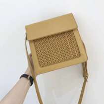 Korean small crowdsourced turmeric color PU single shoulder bag inclined cross-pack Buy food bag ol wind casual bag Inclined Cross-Pack Light Extravagant