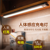 Charging human body induction lamp wardrobe shoe cabinet lamp with wiring-free kitchen lamp led Cabinet light bar stove lamp lamp Wireless