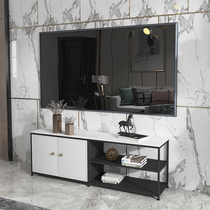 Nordic Light Lavish Rockboard Tea Table TV Cabinet Combo Modern Minima Small Family Living Room Floor Iron Art TV Cabinet