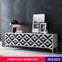 Nordic TV cabinet simple post-modern living room furniture bedroom light luxury coffee table TV cabinet combination set floor cabinet