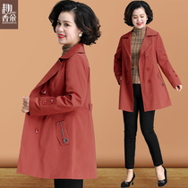 New mother autumn dress foreign style coat middle-aged womens spring and autumn long windbreaker middle-aged temperament thin coat