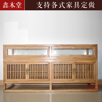 New Chinese style solid wood jewelry counter antique jade display cabinet antique display cabinet glass display rack customization