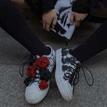 French niche dayma flower em Les fleu evil s du malr r bottom gang canvas shoes Zhou Zhennan same model