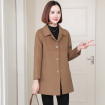 zqqz double-sided woolen coat womens long 2021 new high-grade Slim 100% wool woolen coat 6201