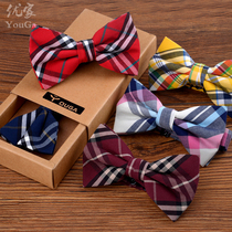 British retro college style cotton bow tie mens and womens wedding dresses Groom best man DK bow JK school celebration banquet