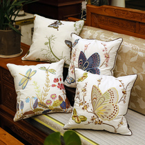 Xinlife butterfly embroidery pillow European light luxury pillow American Pillow sofa cushion car pillow
