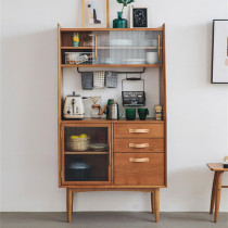 Simple modern solid wood sideboard Nordic small apartment Japanese-style living room tea cabinet wine cabinet storage cabinet kitchen cupboard