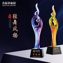 High-grade crystal glass trophy New creative party award ceremony Event competition Dance Dance Custom custom