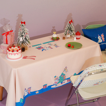 Zuo Salon Road * John Johnny Johnny Christmas Day Decoration Vintage Plaid Student Tablecloth Coffee Table Dining Desk