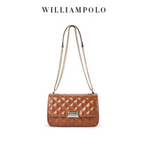 WILLIAMPOLO GENUINE LEATHER BAG 2021 NEW BAG Female Autumn Winter Diagonal Satchel Chain Pack Single Shoulder Carry-on