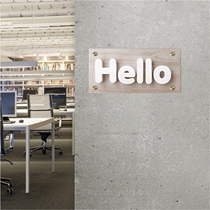 Creative shop signboard Nordic home decoration cement Chinese and English letter logo door display wooden wall decoration