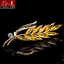 Lingda 2019 new wheat ear brooch fashion luxury artificial zircon pin Mori hipster corsage