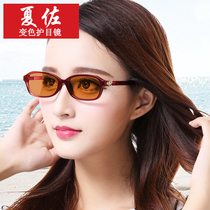 Color-changing glasses female anti-radiation anti-blue eye frame tide frame anti-ultraviolet flat light with myopia eye protection 3613