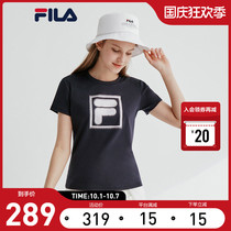 FILA FILA Phila womens sports T-shirt 2021 summer new LOGO trend casual round neck short T womens base coat