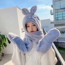 Hat female winter warm wool cap plus velvet thickened winter cute windproof ear protection cold face knitted hat