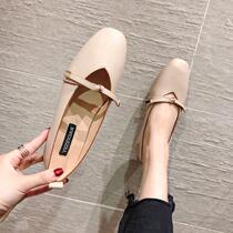 Hong Kong Chaobou Inlen Retro Flat-bottomed Grandma Shoes Women 2019 Autumn New Womens Shoes Fashion 100 Hitch Genuine Leather Single Shoe Woman