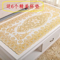 PVC hot gold dining cushion table cloth heat insulation cushion free anti-slip table cloth rectangular oval hollowed-out tea table cloth cup cushion