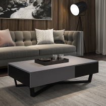 Nordic modern minimalist rectangular coffee table size living room creative storage advanced black gray tea table with feet