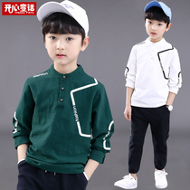 Childrens clothing autumn boys T-shirt long sleeve cotton 2021 New Base shirt spring and autumn big childrens coat tide