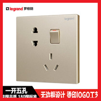 Roger Lang official flagship store switch socket gold with switch 23 socket open 5-5 hole 86 type concealed